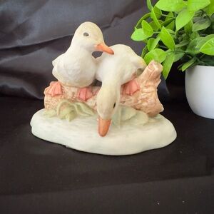 Homco Decorative White and Orange Duck Figurine